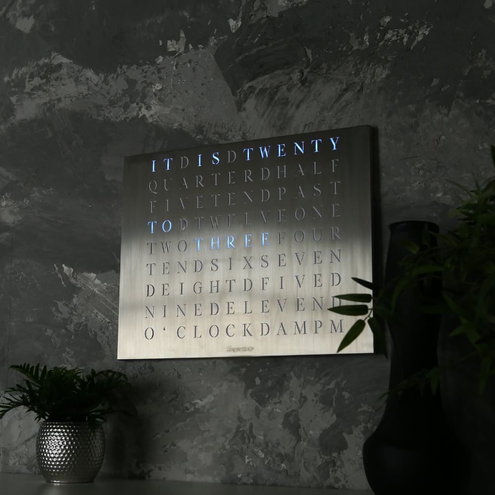 Wordclock Jupiter Stainless Steel - English version