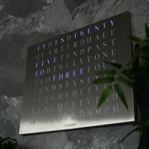 Wordclock Jupiter Stainless Steel - English version