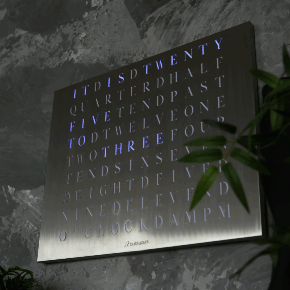 Wordclock Jupiter Stainless Steel - English version