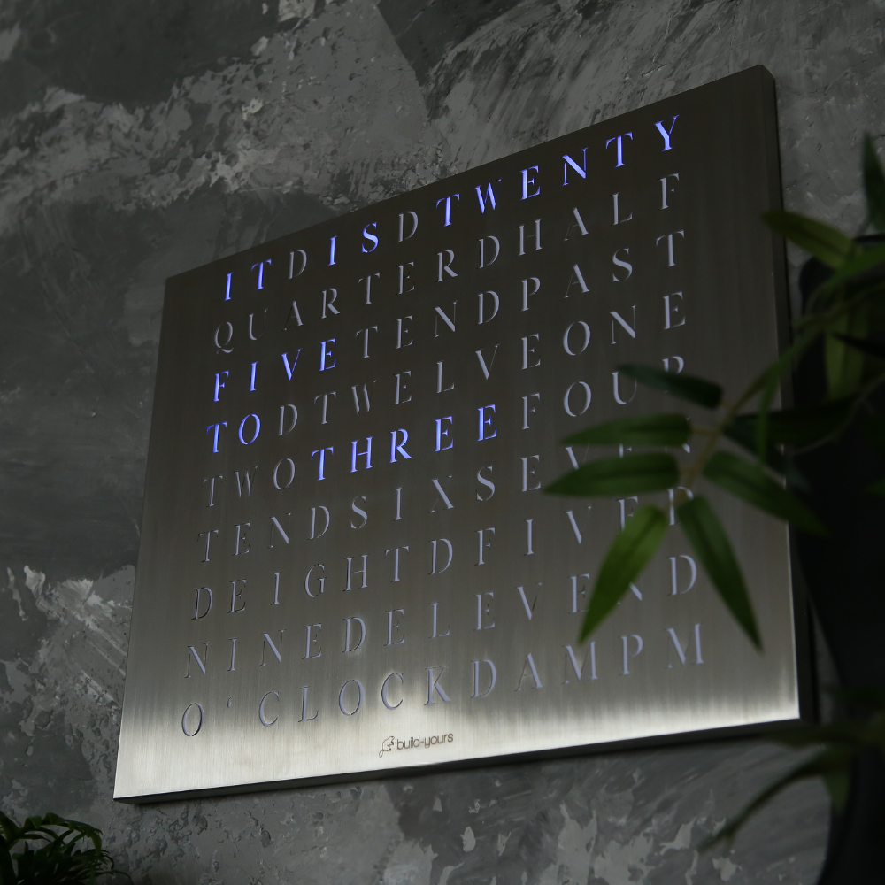Wordclock Jupiter Stainless Steel - English version