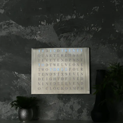 The look of Wordclock Jupiter Edelstahl gelasert - Englische Version