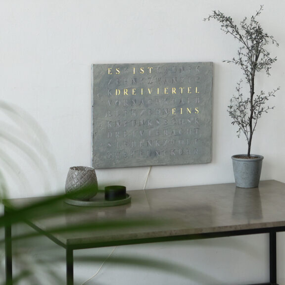 Wordclock Jupiter Concrete Design