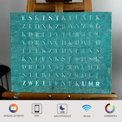 Wordclock Jupiter Grünspan