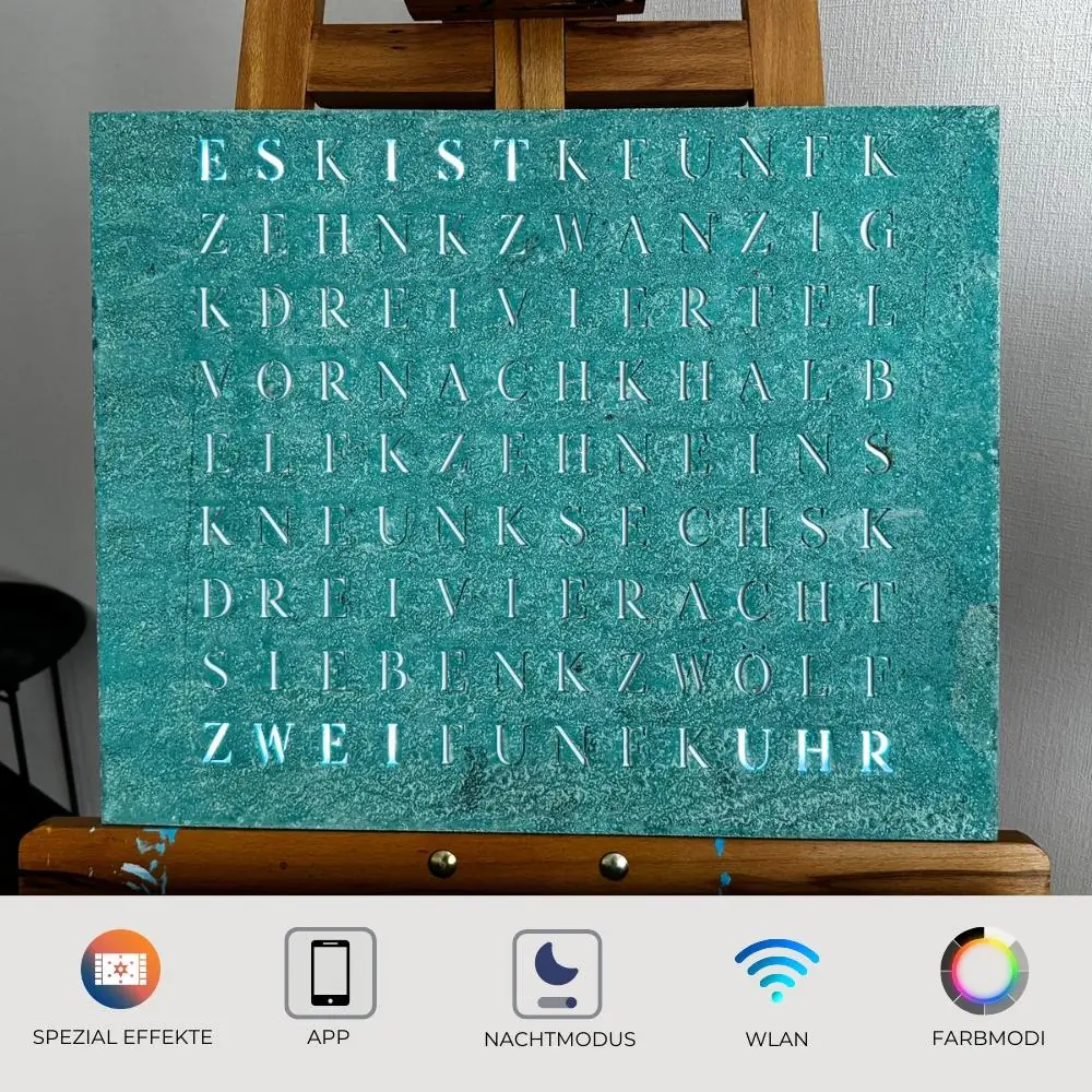 Wordclock Jupiter Grünspan