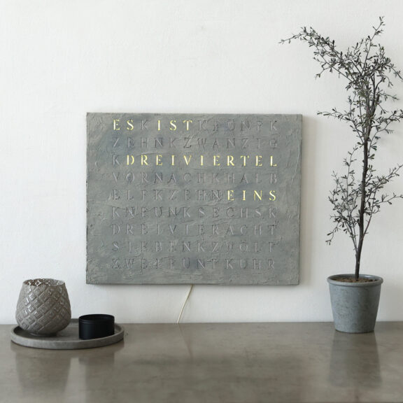 Wordclock Jupiter Concrete Design