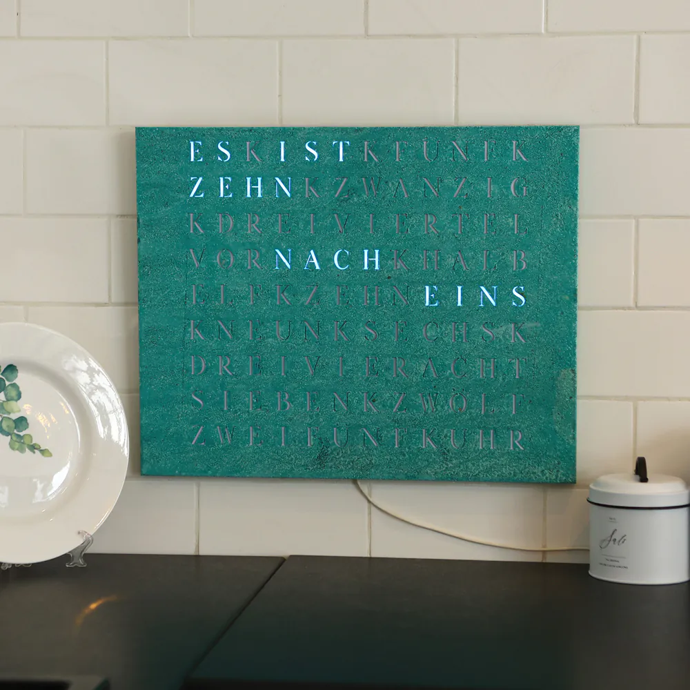 Wordclock Jupiter Grünspan