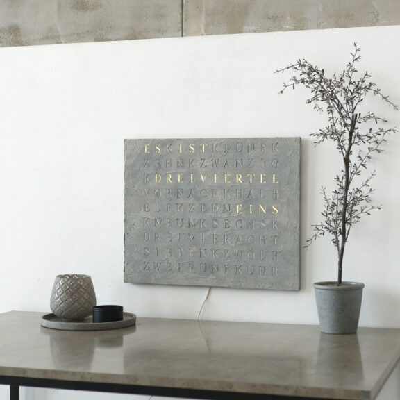 Wordclock Jupiter Concrete Design