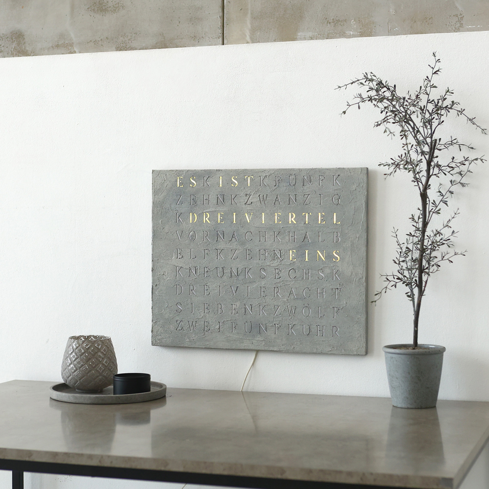 Wordclock Jupiter Concrete