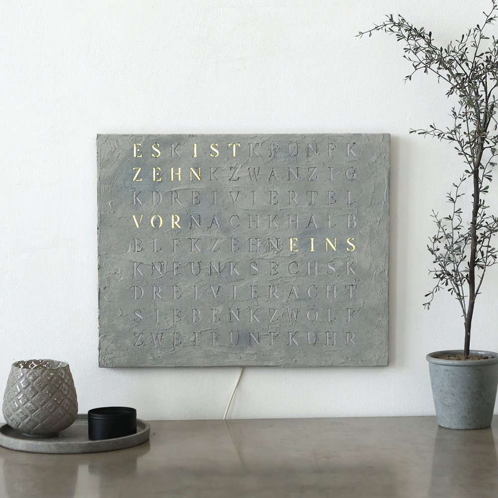 The new Wordclock Jupiter Concrete