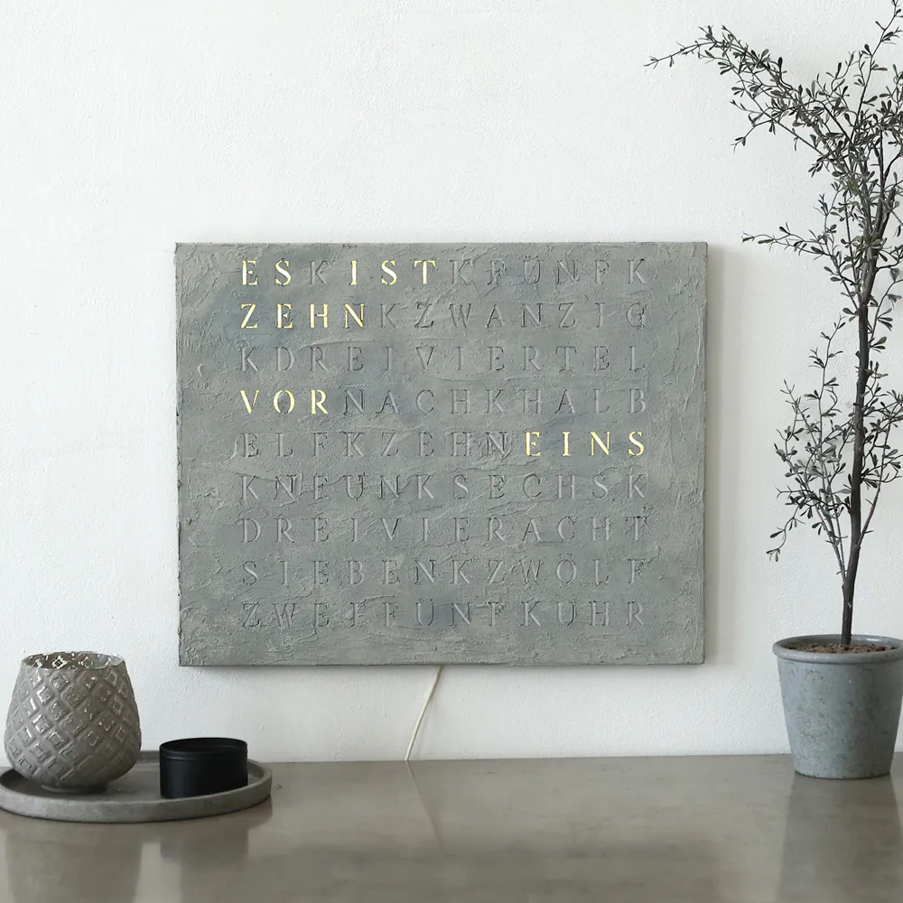 The new Wordclock Jupiter Beton