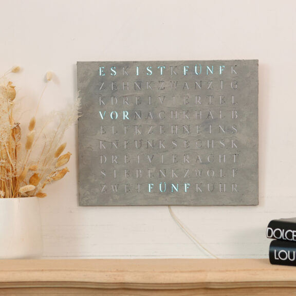 Wordclock Jupiter Concrete Design