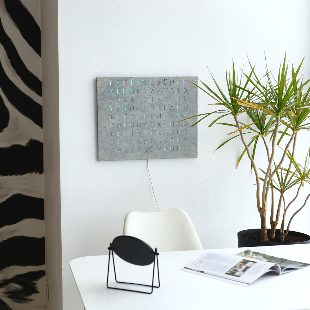 Wordclock Jupiter Concrete