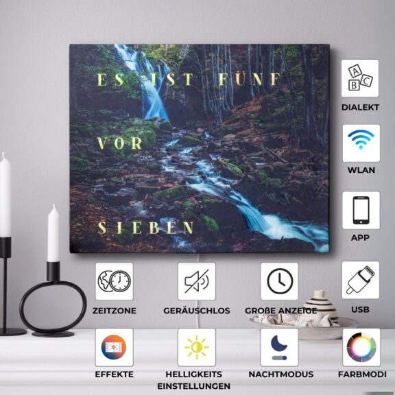 Wordclock Jupiter Dark Forest
