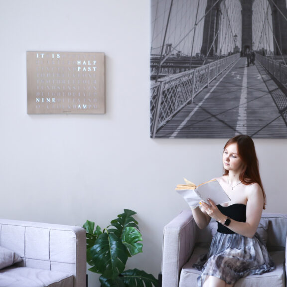 Wordclock Jupiter Stainless Steel - English version