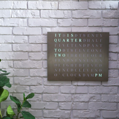 Wordclock Jupiter Stainless Steel - English version in interior