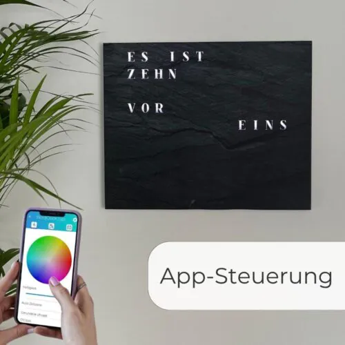Wordclock Jupiter Schiefer Optik