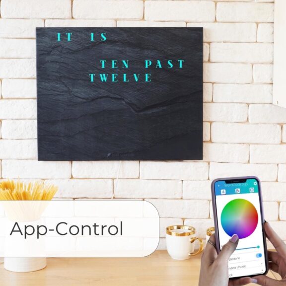 Wordclock Jupiter Dark Slate English Version