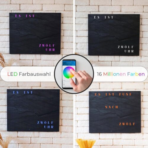 Wordclock Jupiter Slate look