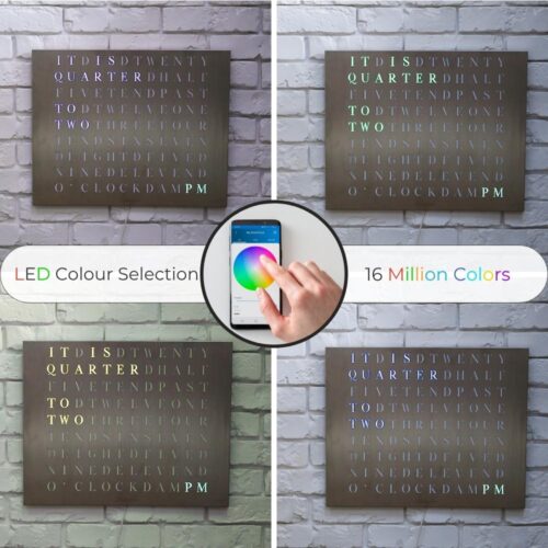 Wordclock Jupiter Stainless Steel - English version