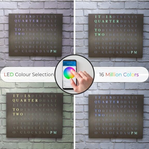 Wordclock Jupiter Stainless Steel - English version