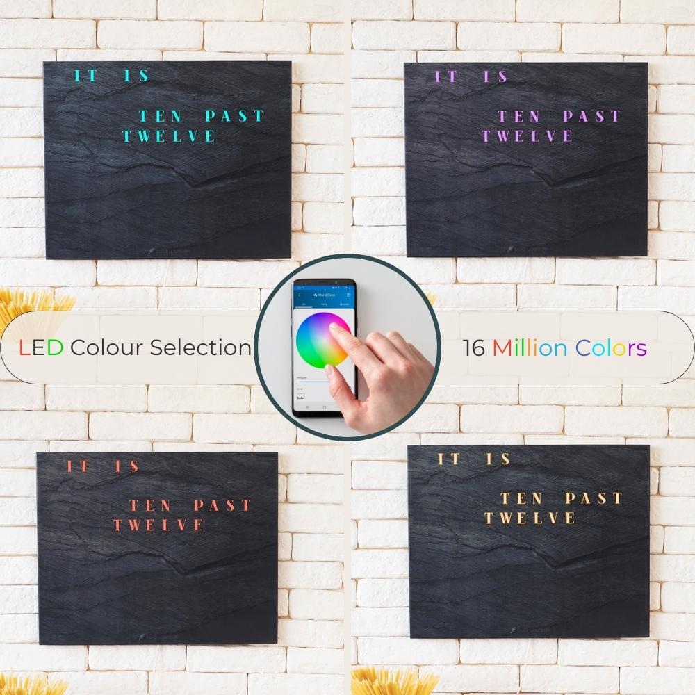 Wordclock Jupiter Dark Slate English Version