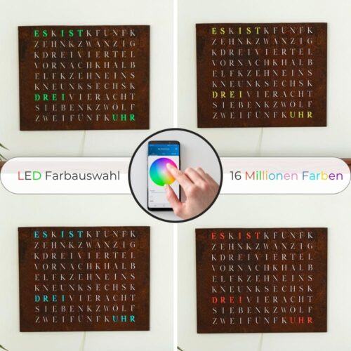 Wordclock Jupiter Rusted Iron