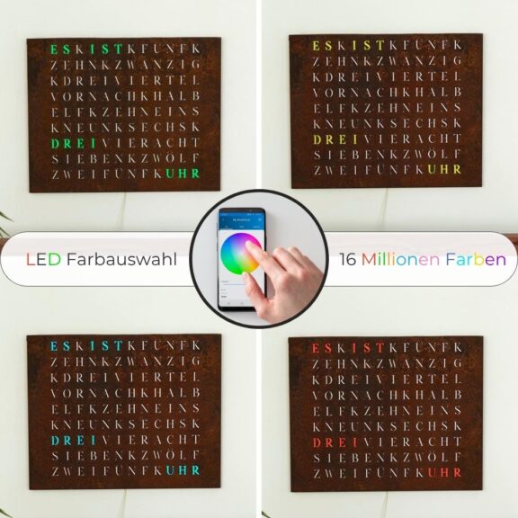 Wordclock Jupiter Rusted Iron