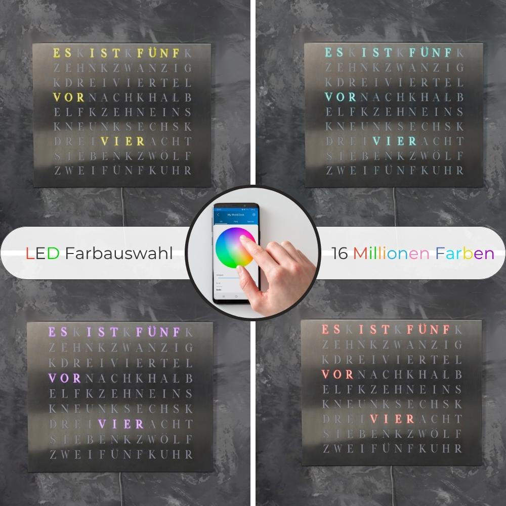 Wordclock Jupiter Stainless Steel