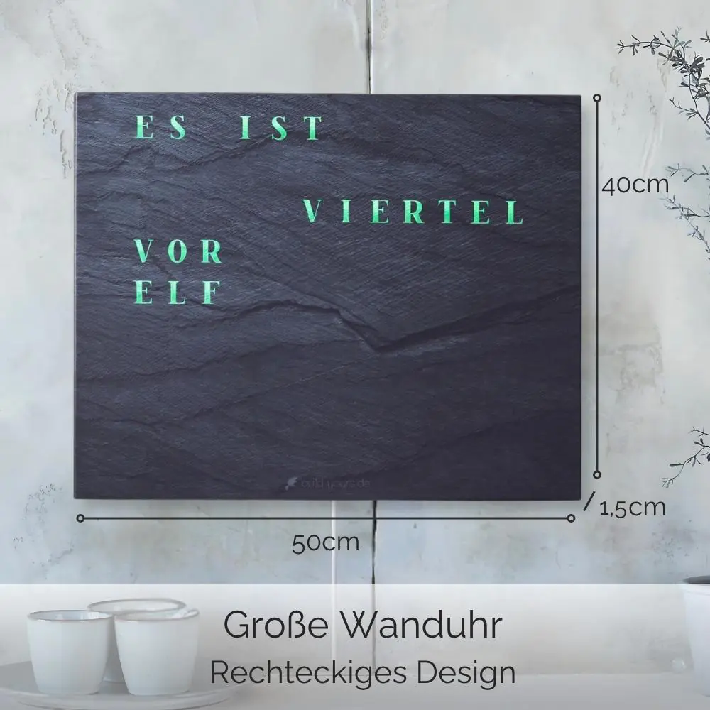 Wordclock Jupiter Schiefer Optik