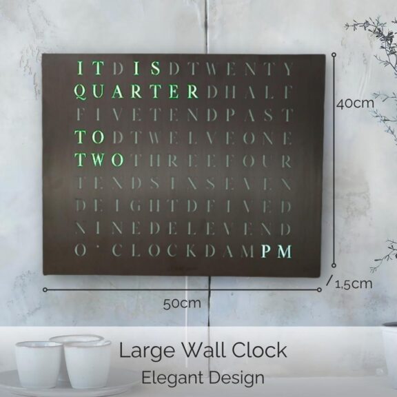 Wordclock Jupiter Stainless Steel - English version
