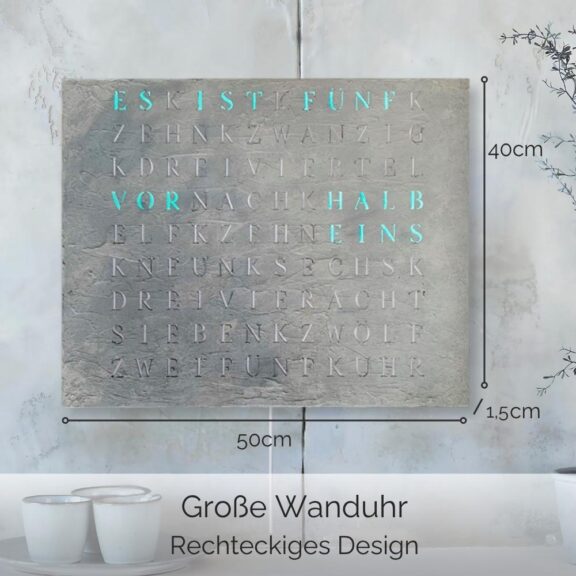 Wordclock Jupiter Concrete Design