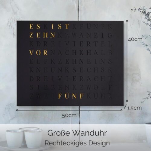 Wordclock Jupiter Stainless Steel in matt black