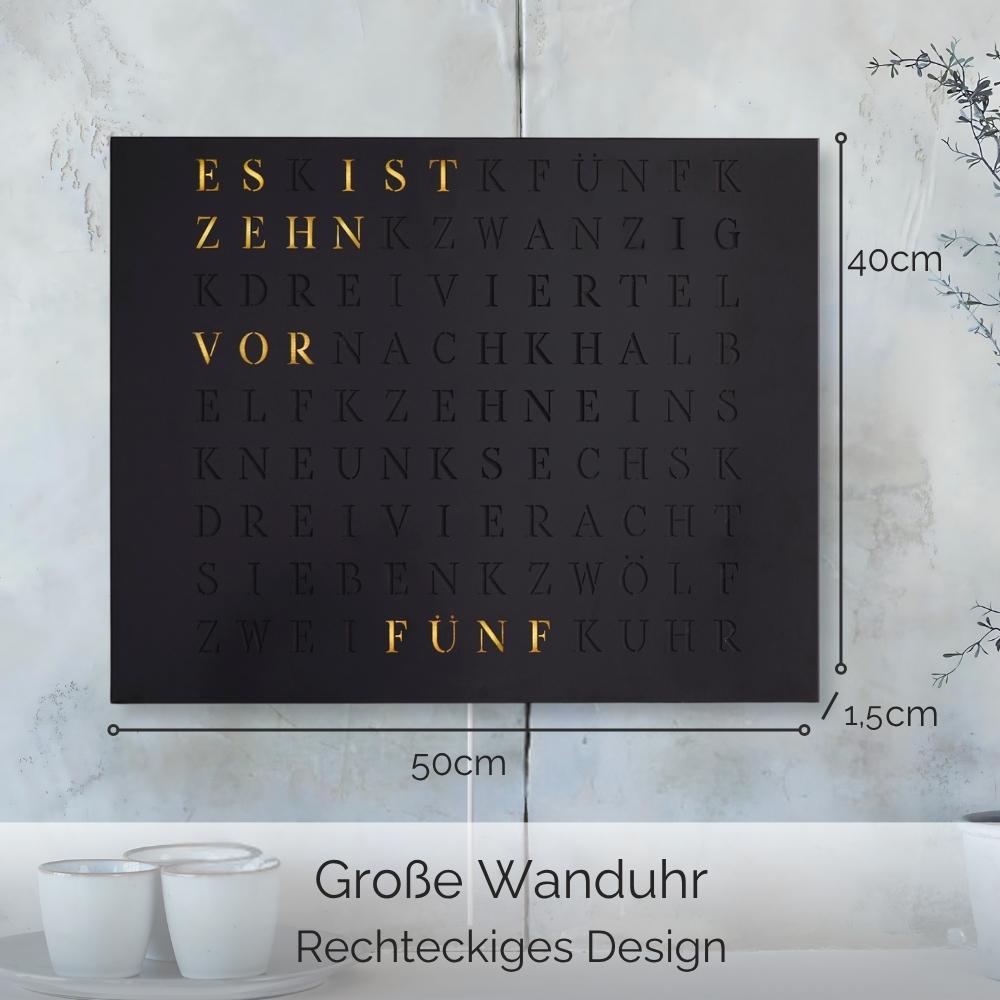 Wordclock Jupiter Stainless Steel in matt black