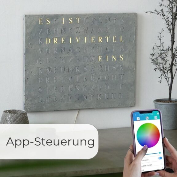 Wordclock Jupiter Concrete Design