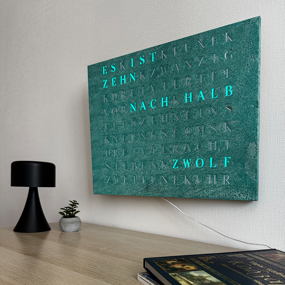 Wordclock Jupiter Verdigris