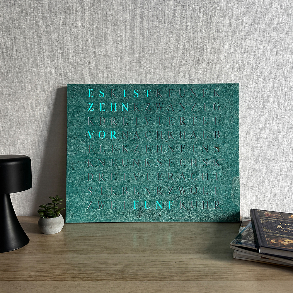 Wordclock Jupiter Verdigris