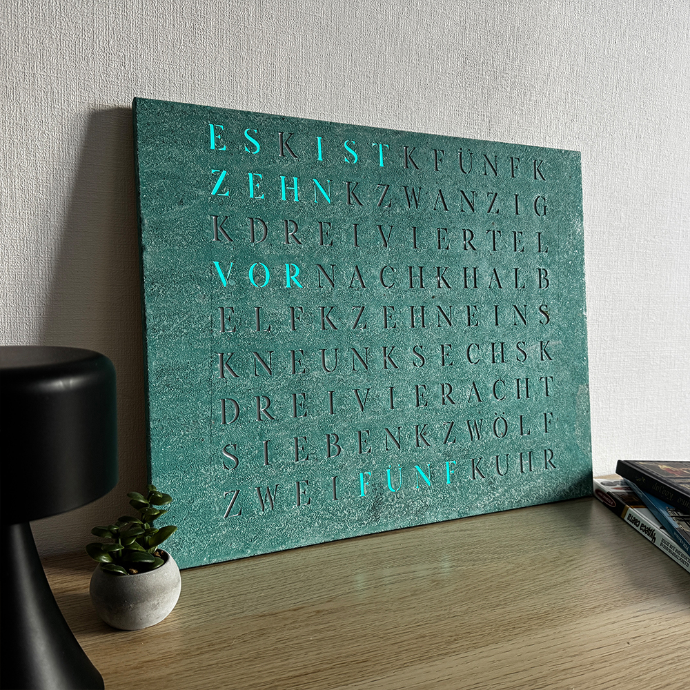 Wordclock Jupiter Verdigris