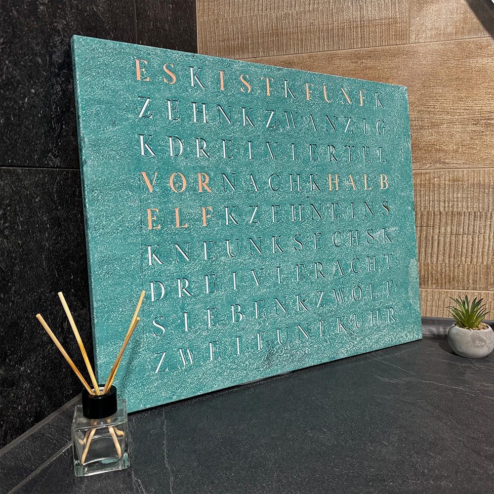 Wordclock Jupiter Verdigris
