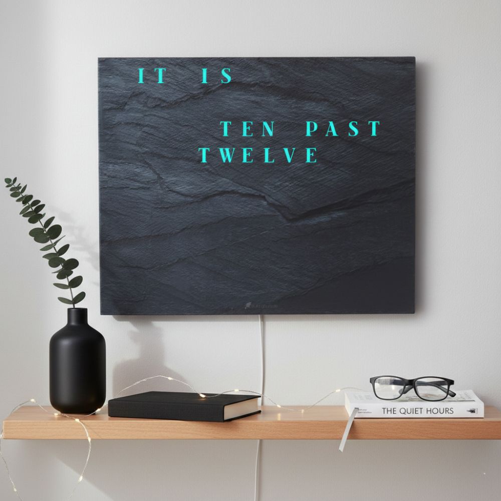 Wordclock Jupiter Dark Slate English Version