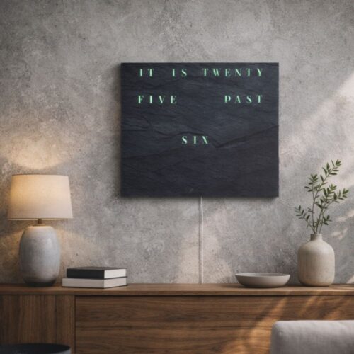 Wordclock Jupiter Dark Slate English Version