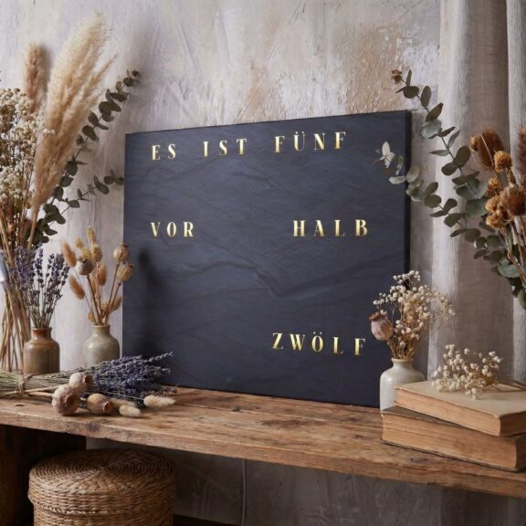Wordclock Jupiter Slate look