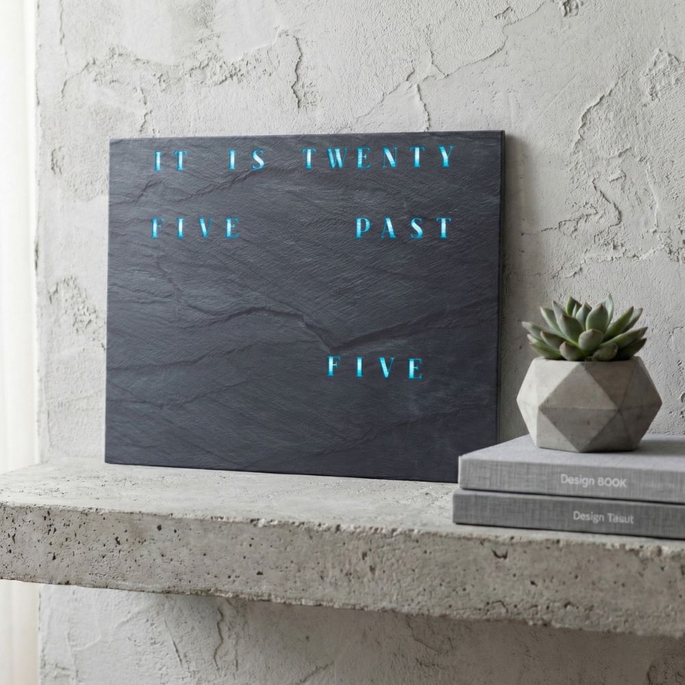 Wordclock Jupiter Dark Slate English Version