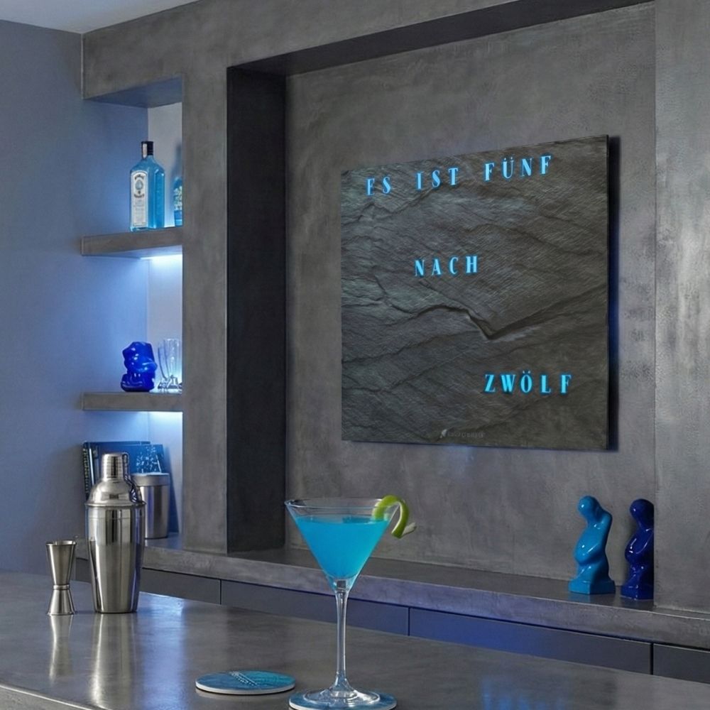 Wordclock Jupiter Schiefer Optik