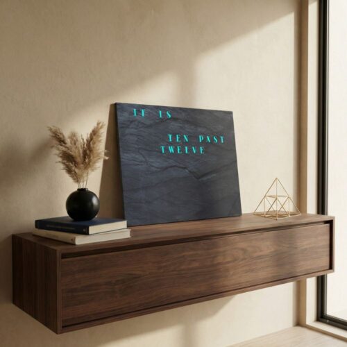 Wordclock Jupiter Dark Slate English Version