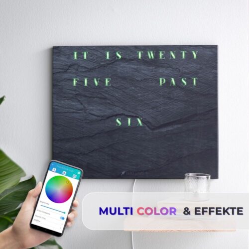 Wordclock Jupiter Dark Slate English Version