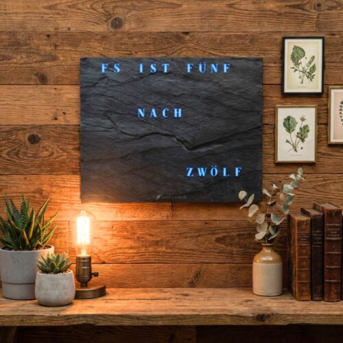 Wordclock Jupiter Schiefer Optik