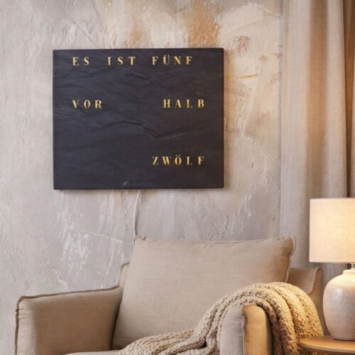 Wordclock Jupiter Schiefer Optik