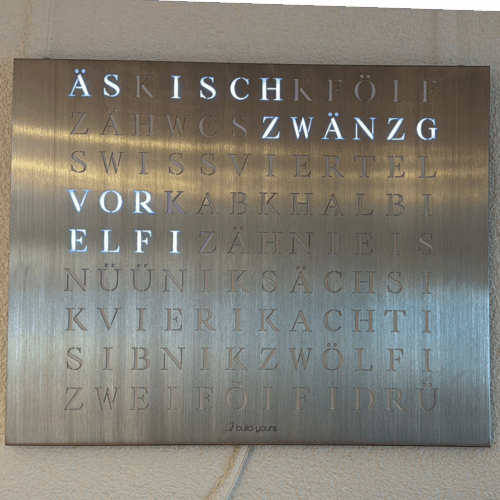 Wordclock Jupiter Edelstahl - Swiss Edition