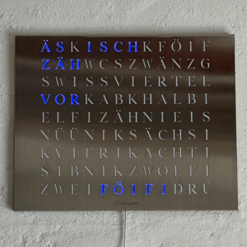 Wordclock Jupiter Edelstahl - Swiss Edition