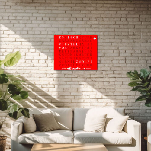 Wordclock Jupiter WordClock Edelstahl Special Swiss Edition in interior